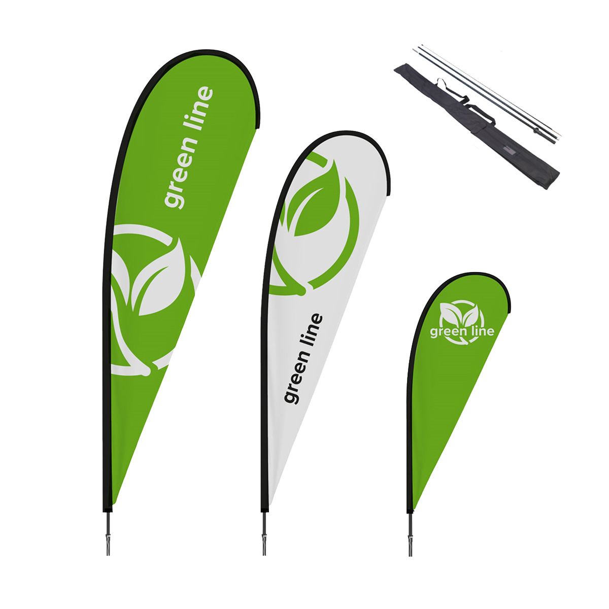 Beachflag Dråpe (rPET) med mast – Beachflagg