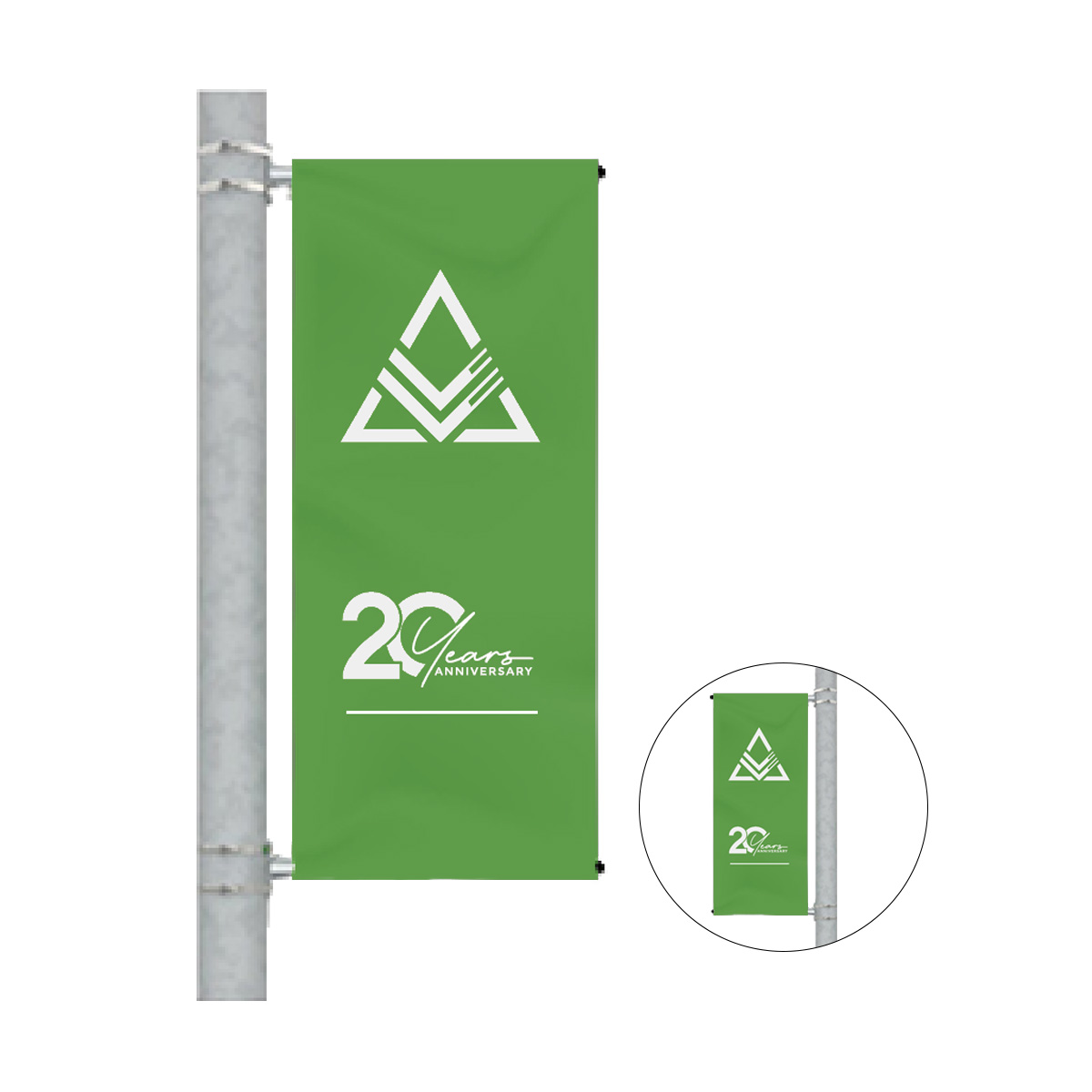 Stolpeeksponering enkel (rPET) – Flagg