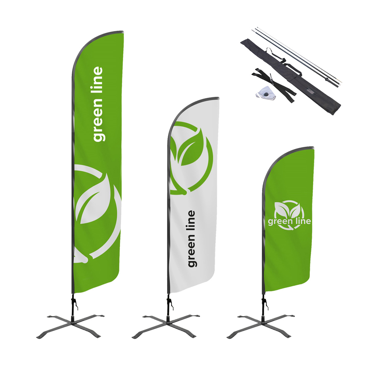 Beachflag Hai (rPET) kryssfot og vannring – Beachflagg
