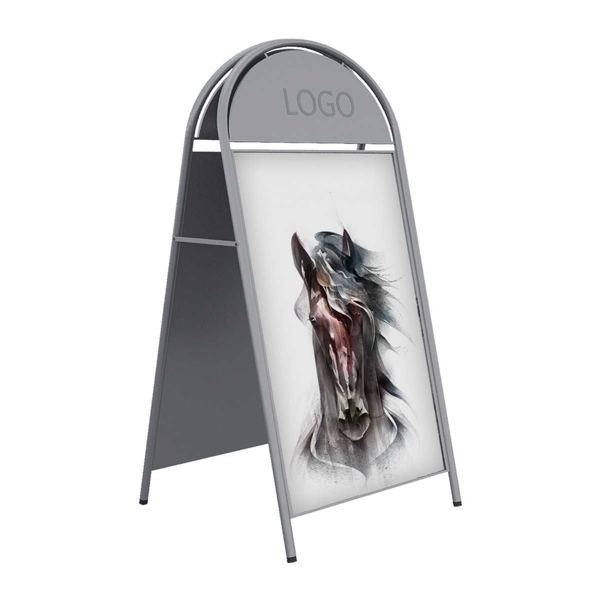 Gateskilt med toppskilt 70x100 silver